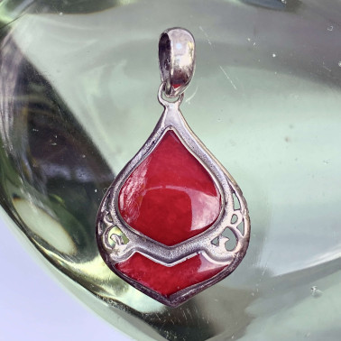 PD 13247 CR-(HANDMADE 925 BALI STERLING SILVER PENDANT WITH CORAL)